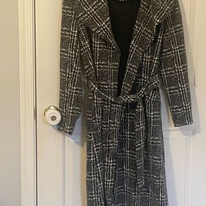 Stella Luce Monochrome Patterned Long Coat Small